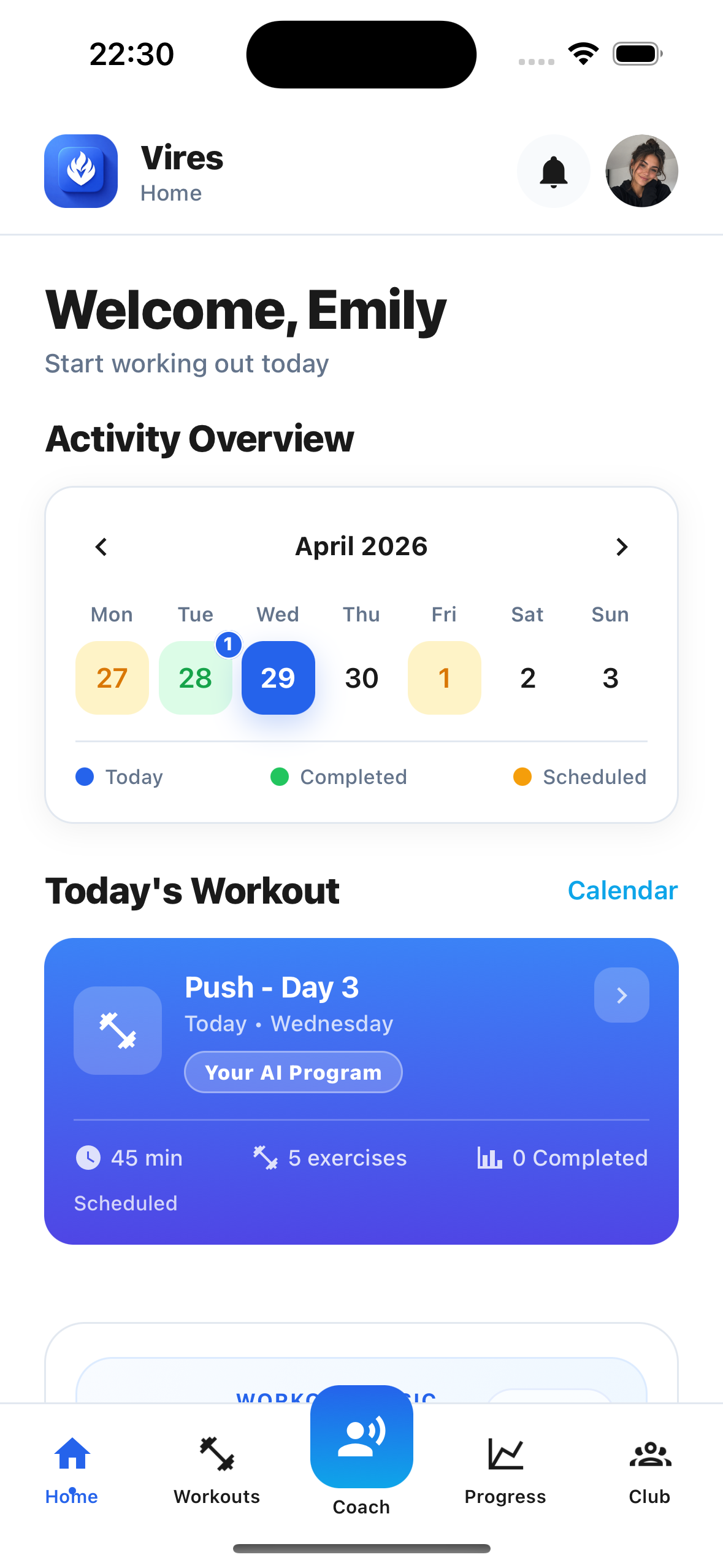 Home dashboard