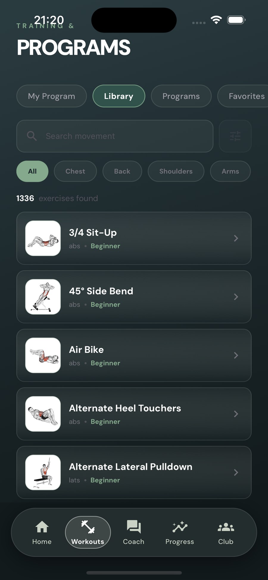 Exercise library