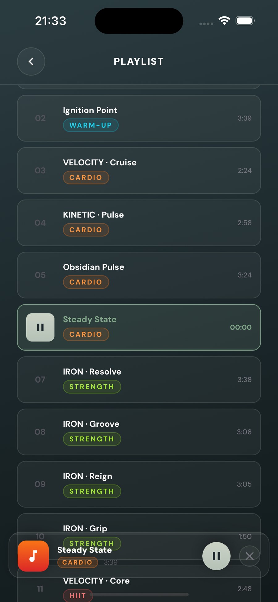 Workout music playlist